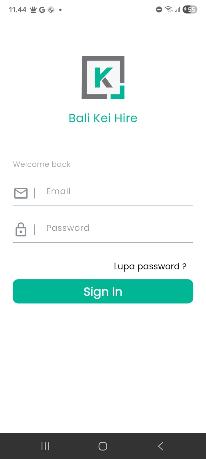 Login — Bali Kei Hire