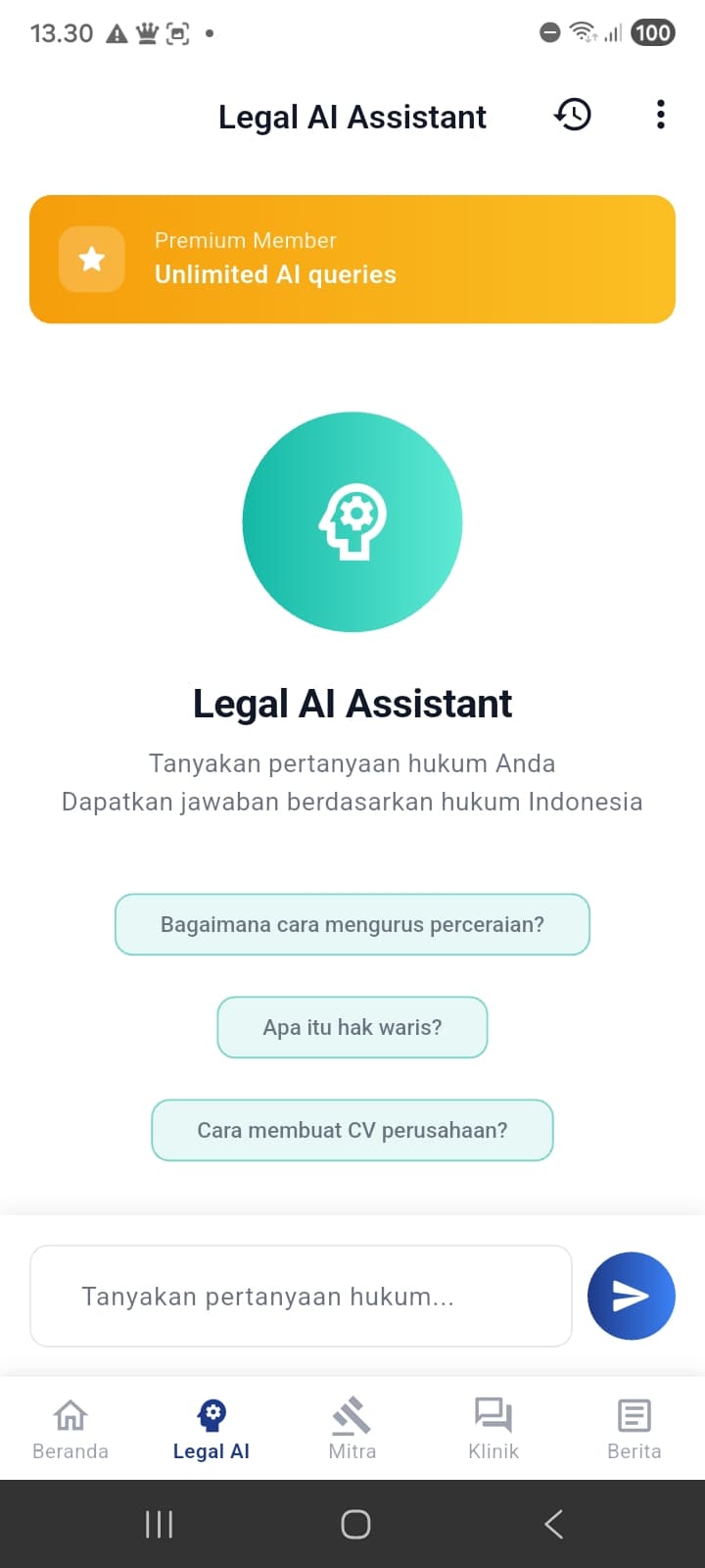 Legal AI Assistant — legal Q&A grounded in Indonesian law