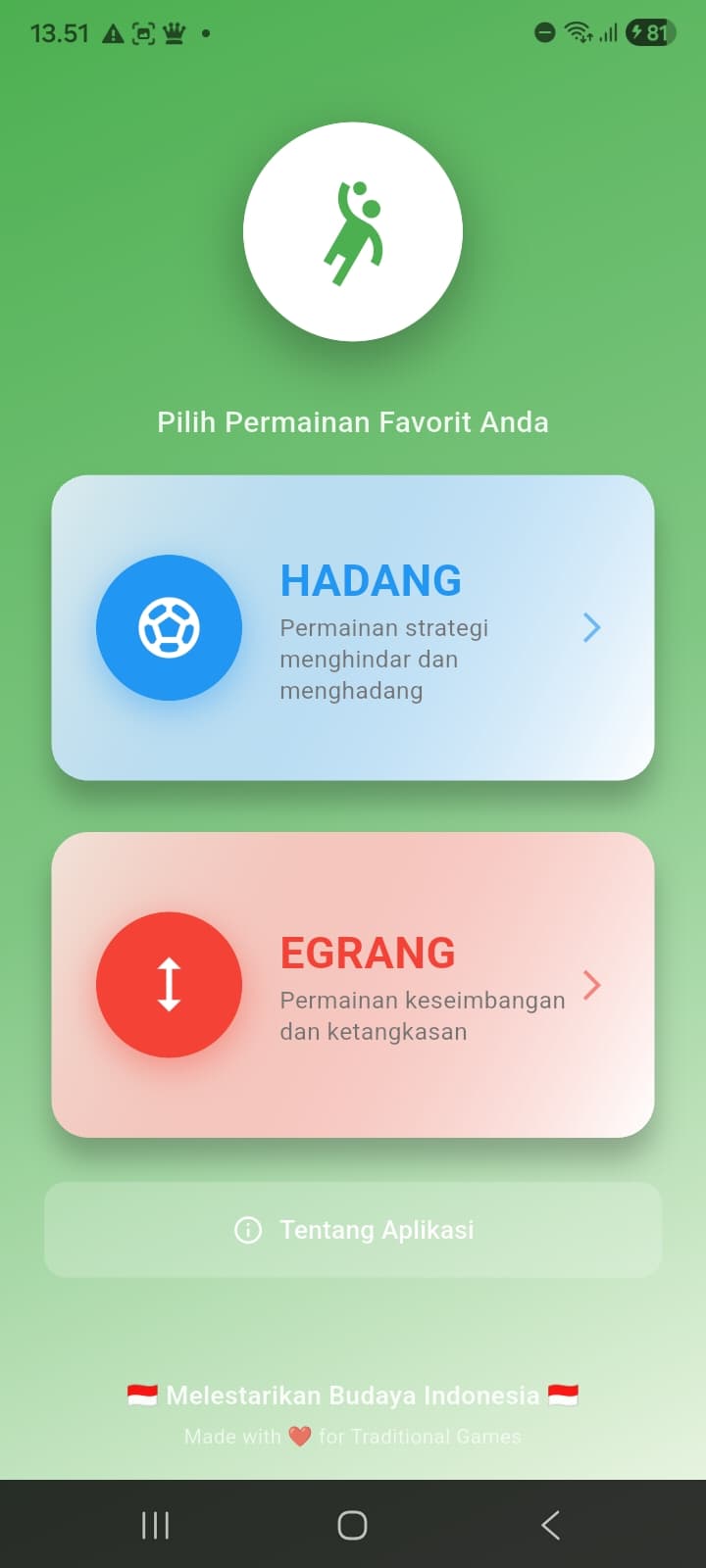Pick a game — Hadang (strategy) or Egrang (balance)