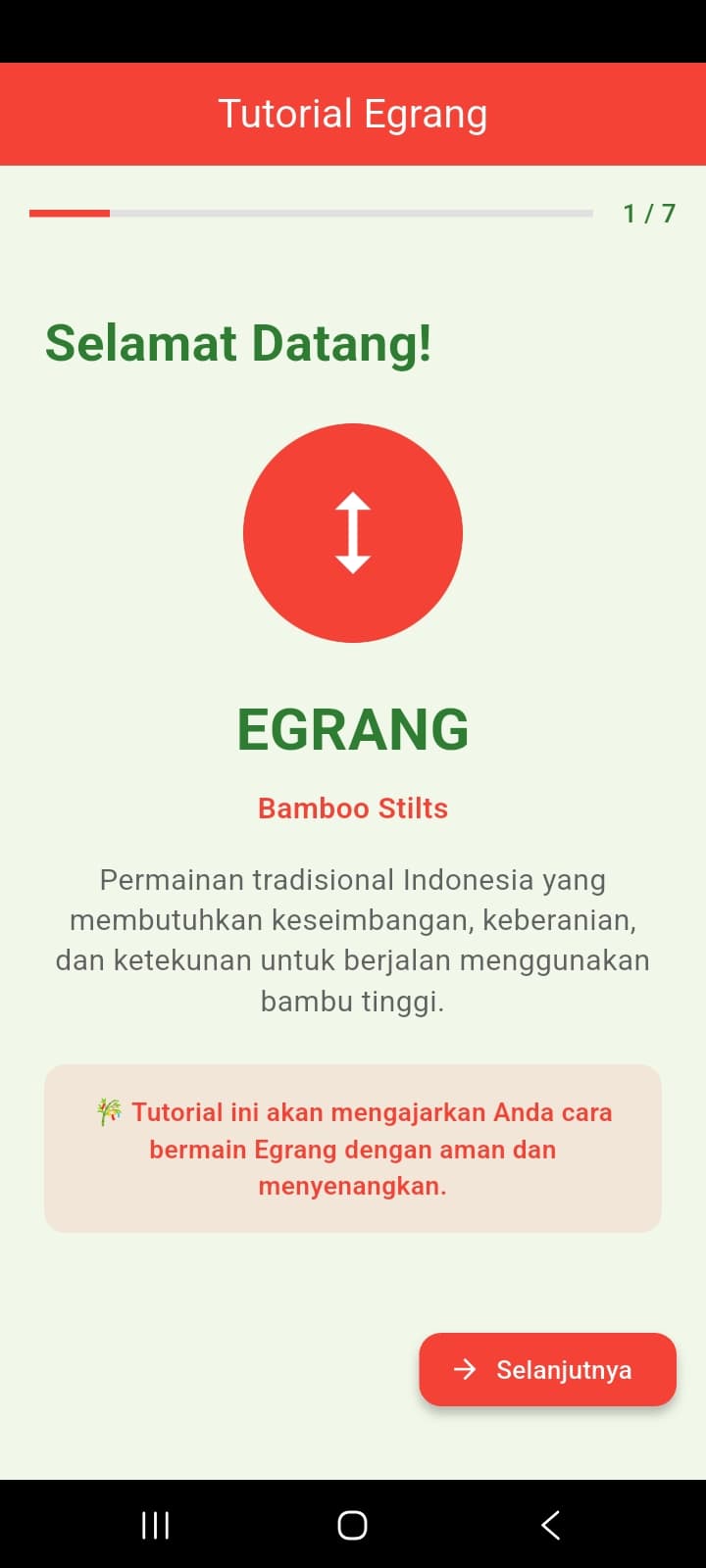 Egrang tutorial — game introduction (1/7)