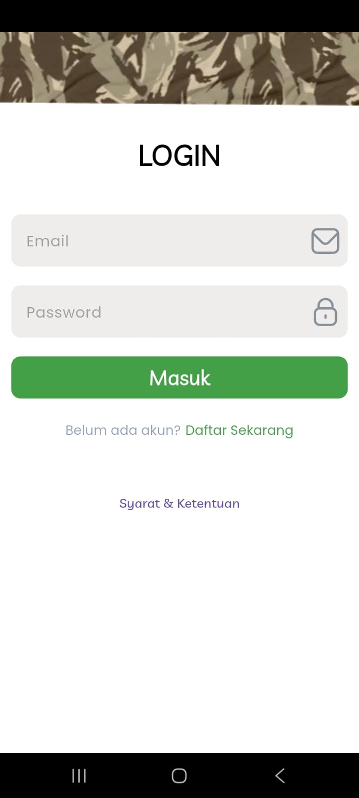 Login — email/password & participant registration